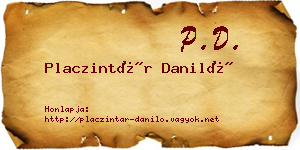 Placzintár Daniló névjegykártya
